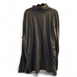 L.L.Bean Men's Gray Mock Neck Long Sleeve Shirt Traditional Fit XXL Tall